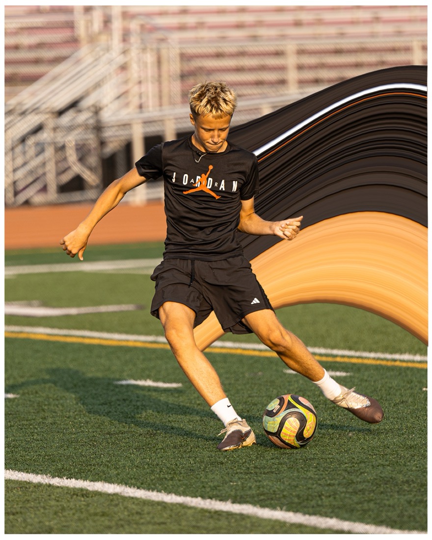 Soccer strike in motion