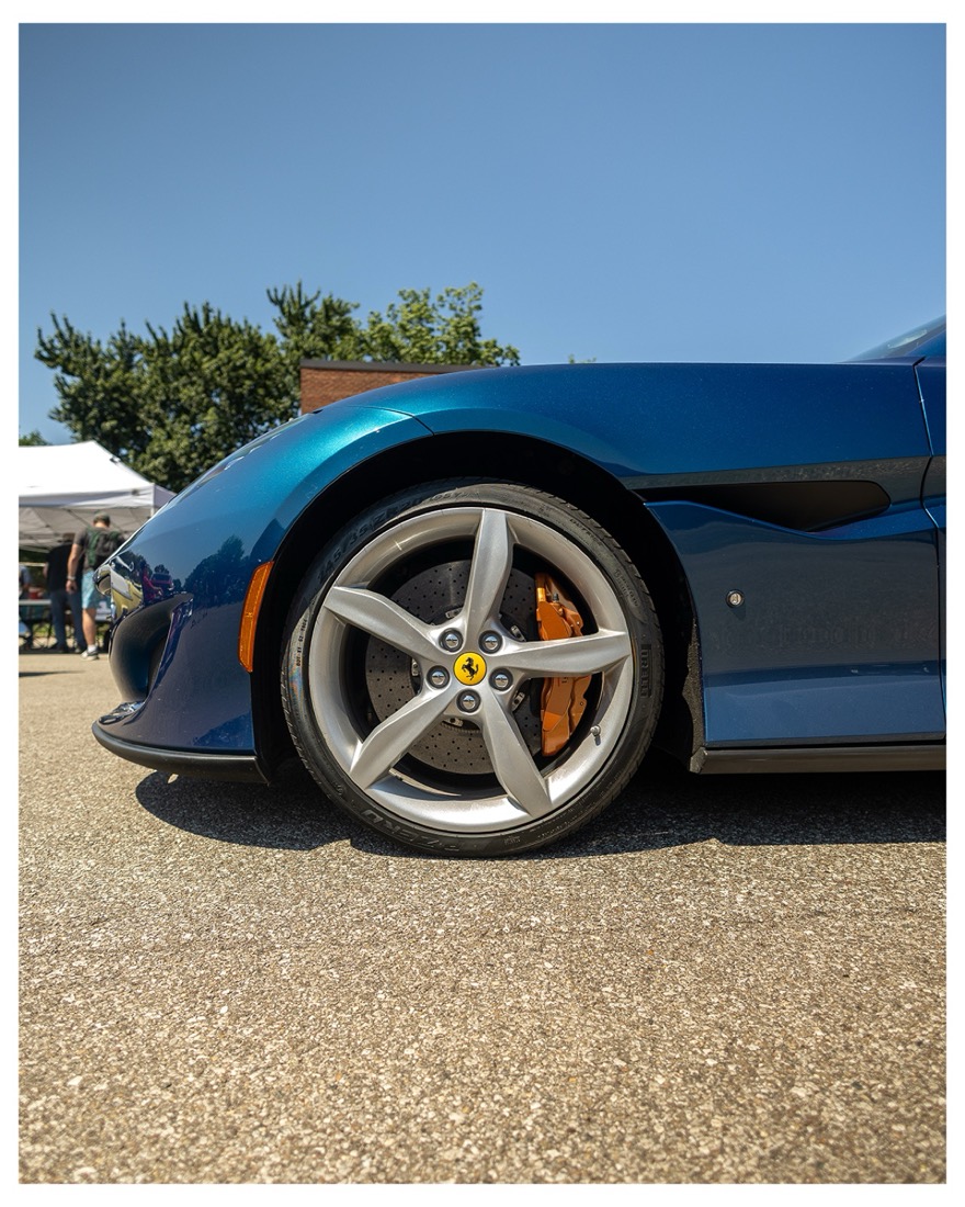 Detail of a sports car wheel